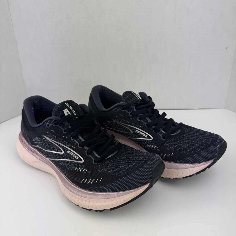 Brooks Glycerin GTS 19 Running Shoes Womens Size 7.5 Black Pink 1203441B074 Walk